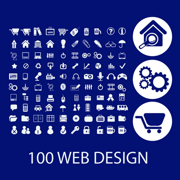 100 iconos de diseño web — Archivo Imágenes Vectoriales