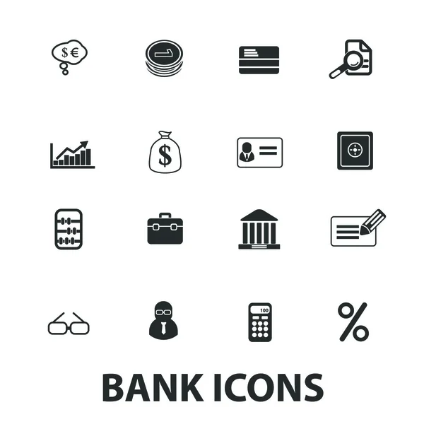 Banco, ícones financeiros, conjunto de sinais, vetor —  Vetores de Stock
