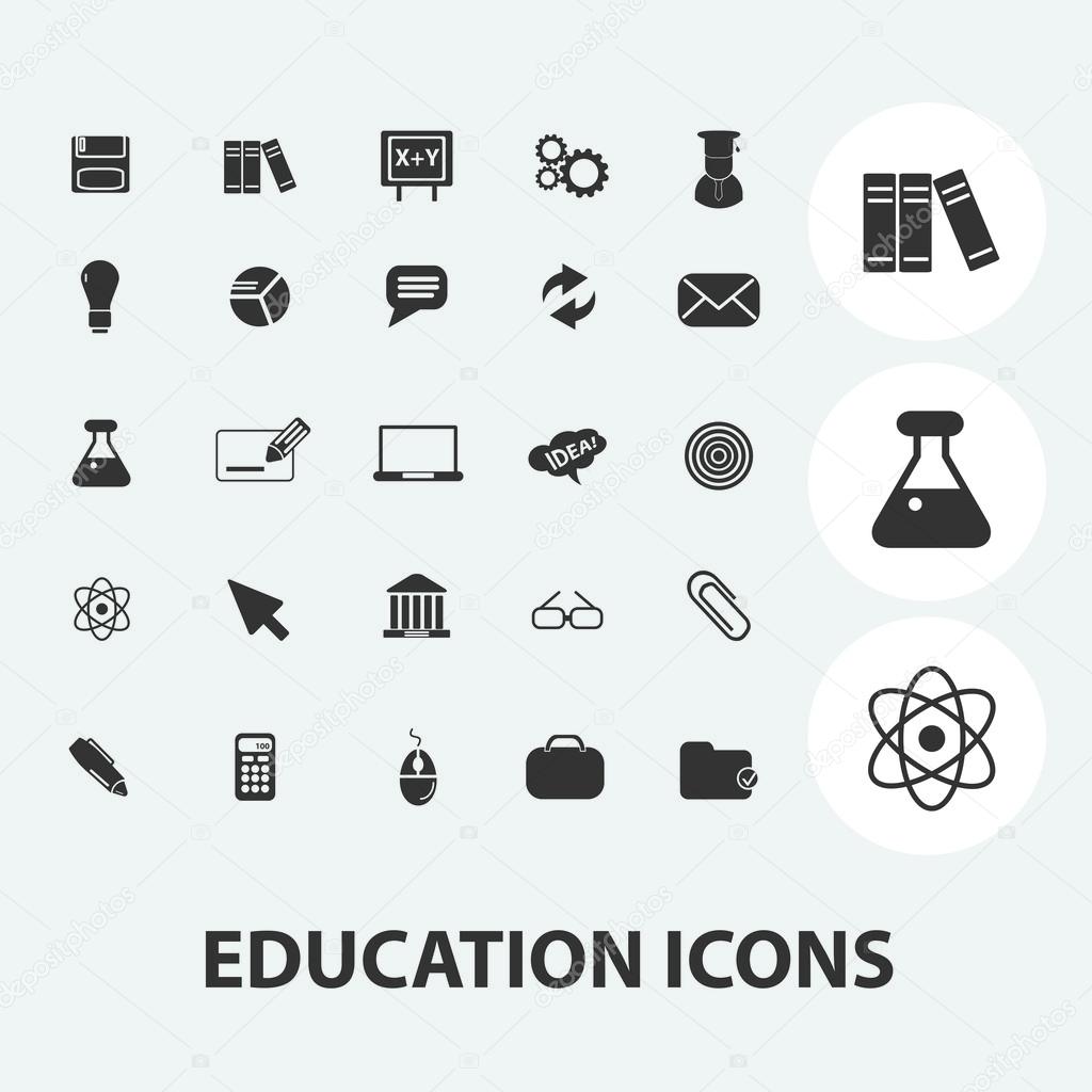 Education, training icons set, vector