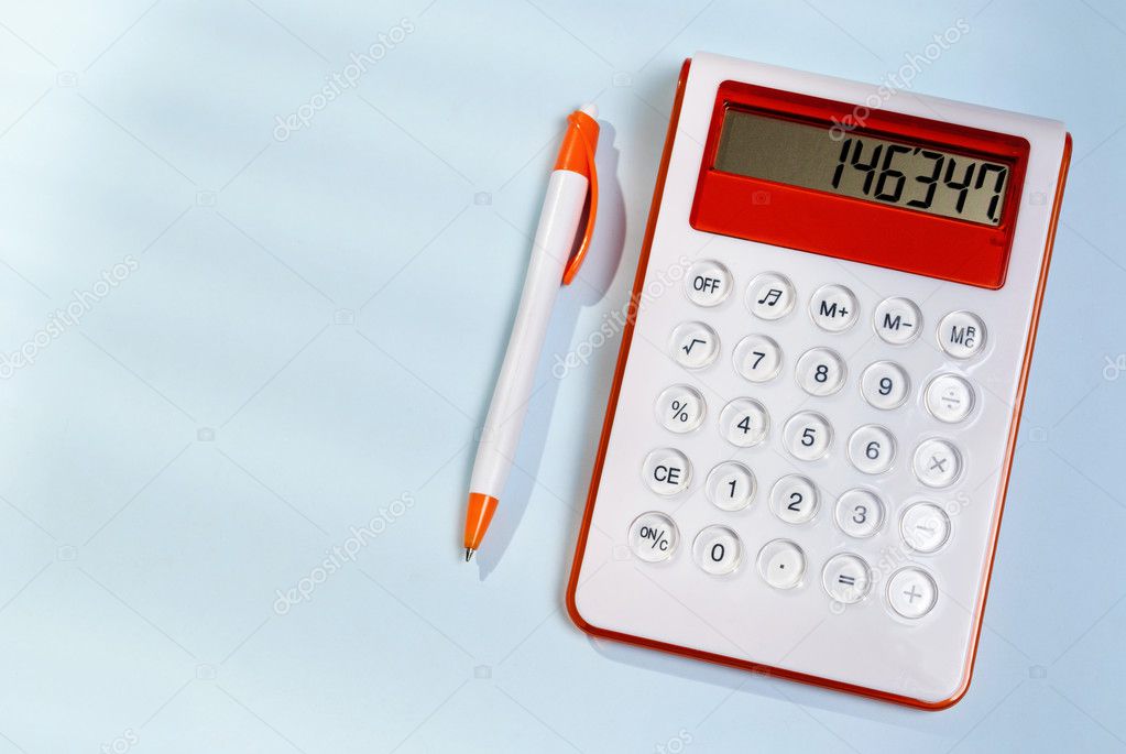 calculator and pen