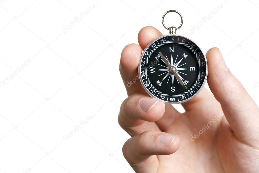 compass in hand