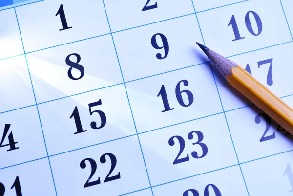 Tužka na kalendáři — Stock fotografie