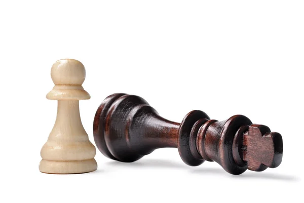 Chess pieces - king and pawn — Stock Photo, Image
