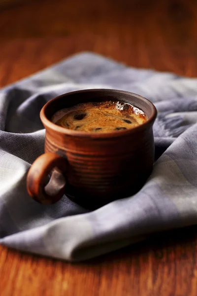 Freshly brewed aromatic espresso coffee — Stock Photo, Image