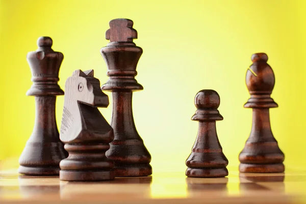 Black chess pieces — Stock Photo, Image