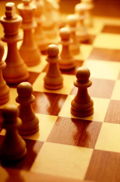 Jugar una partida de ajedrez — Foto de Stock