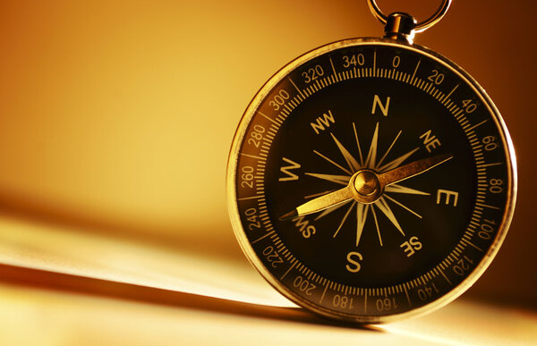 Brass magnetic compass