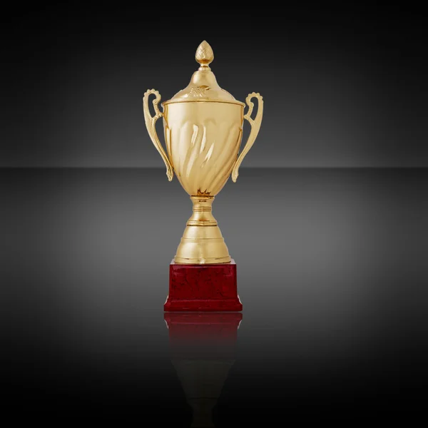 Golden cup award for the winner of a competition — Stock Photo, Image