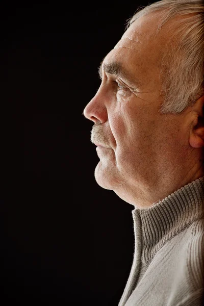 Beautiful portrait of a pensive senior man — Stock Photo, Image