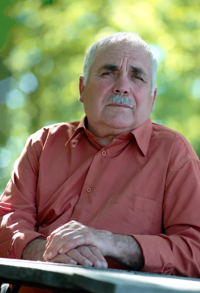 Portrait of a wistful sad senior man — Stock Photo, Image