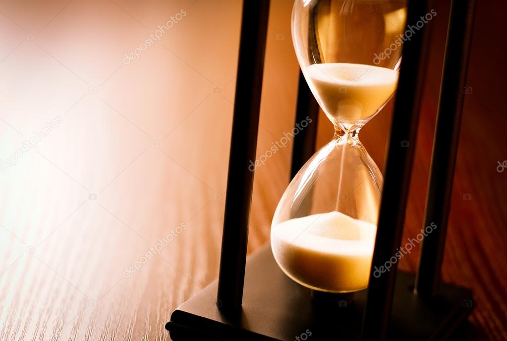 Hourglass with the sand running through