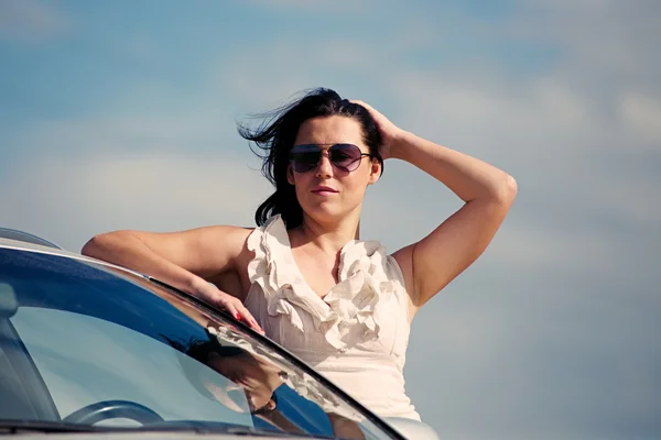 Stylish girl and car — Stock Photo, Image