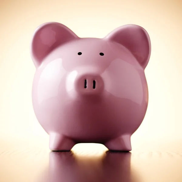 Pink porcelain piggy bank, concept of savings — Stock Photo, Image