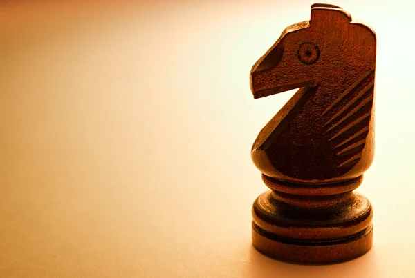 Macro Wooden Horse Chess Piece — Stock Photo, Image