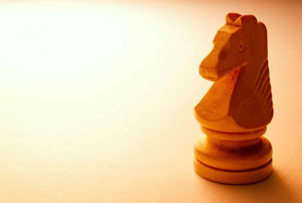 マクロの木の馬のチェスのコマ — ストック写真