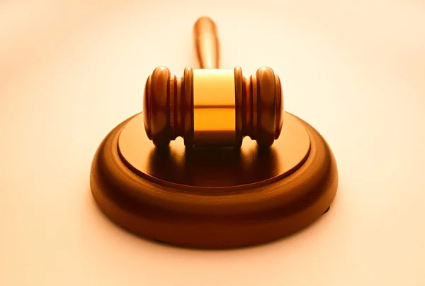 Wooden gavel used by a judge or auctioneer — Stock Photo, Image