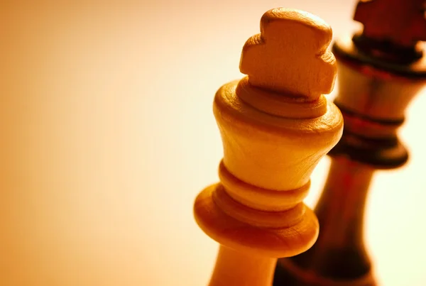 Macro Wooden King Chess Piece on White Background — Stock Photo, Image