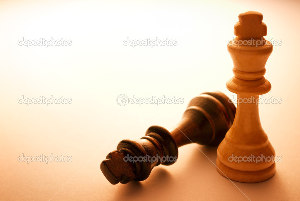 Two Wooden King Chess Pieces