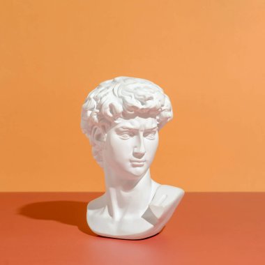 Michelangelo 'nun David antik heykeli fütürizm ve buhar dalgası pop konsepti.