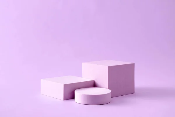 Minimal Mockup Pastel Podium Pedestal Square Shape Product Object Presentation — Photo