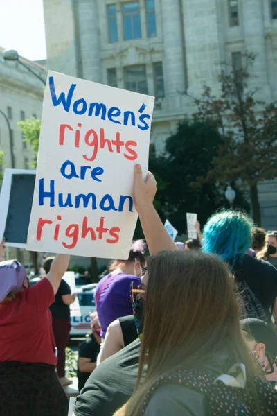 Demonstranten Demonstrieren Für Reproduktive Rechte Rahmen Des Women March Washington — Stockfoto