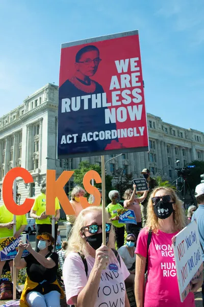 Demonstranten Verzamelen Voor Reproductieve Rechten Als Onderdeel Van Vrouwenmars Washington — Stockfoto