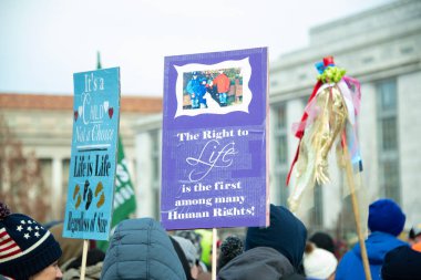 21 Ocak 2022 'de Washington, DC' de Yaşam Karşıtı Yaşam Yürüyüşü düzenlenmiştir.