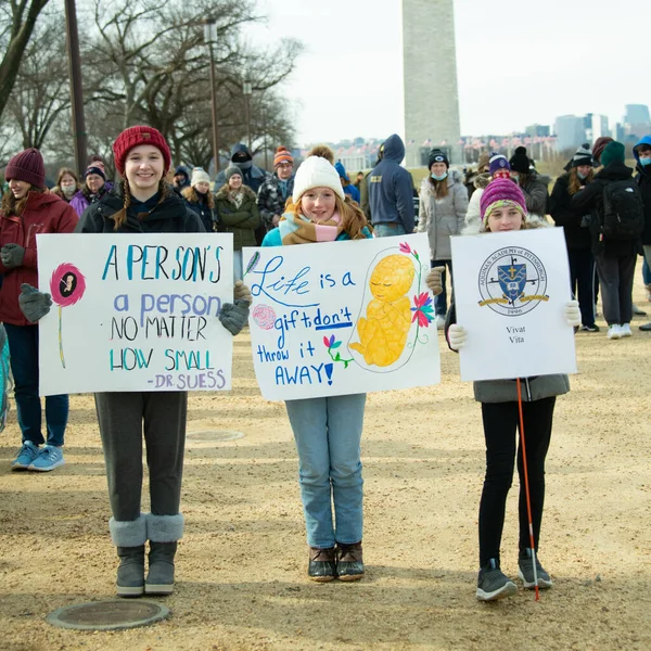 Des Partisans Pro Vie Participent Marche Pour Vie Washington Janvier — Photo