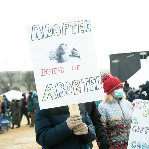 Prolife Sign Held March Life Washington January 2022 — Stock fotografie