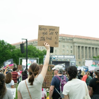  Protesters gather for the 