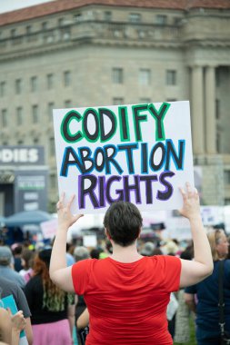  Protestocular, Roe v. Wade 'e açılan kürtaj haklarına destek için Washington, DC' deki 