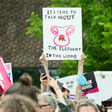 Protestocular, 14 Mayıs 2022 'de Washington DC' de düzenlenen kürtaj haklarına destek yürüyüşü için toplandılar. 