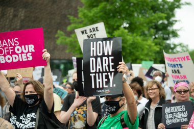 Protesters gather for the Bans Off Our Bodies march in support of abortion rights on May 14, 2022 in Washington DC as Roe v. Wade is poised to be overturned by the Supreme Court 