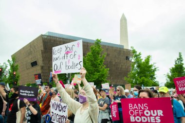Protesters gather for the Bans Off Our Bodies march in support of abortion rights on May 14, 2022 in Washington DC as Roe v. Wade is poised to be overturned by the Supreme Court 