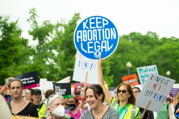 Protesters Gather Bans Our Bodies March Support Abortion Rights May — Foto Stock