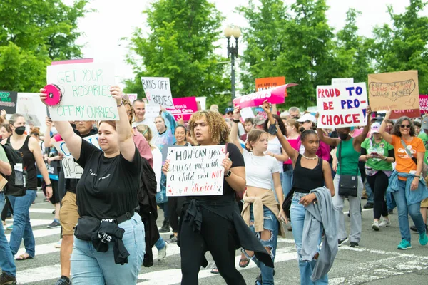 Protesters Gather Bans Our Bodies March Support Abortion Rights May — Stock Photo, Image