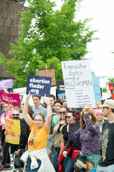 Protesters Gather Bans Our Bodies March Support Abortion Rights May — Stock Fotó