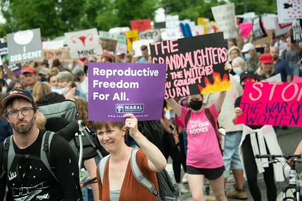 Protesters Gather Bans Our Bodies March Support Abortion Rights May — ストック写真