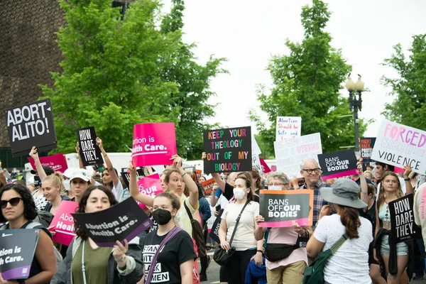 Protesters Gather Bans Our Bodies March Support Abortion Rights May — Zdjęcie stockowe