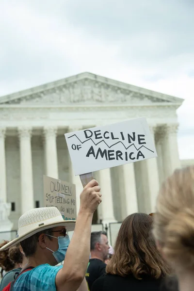 Protesters Gather Supreme Court June 2022 Response Courts Decision Overturn — Stock Photo, Image