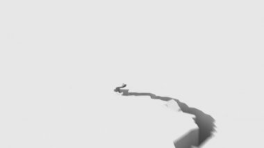 yüzey çatlak böler. 3D animasyon