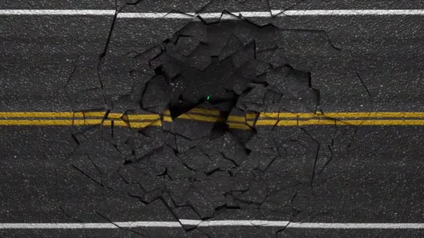 Разрушение дорожного покрытия — стоковое видео
