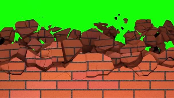 Destruction of a brick wall — Stock Video