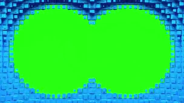 Two circular voxel holes — Stock Video