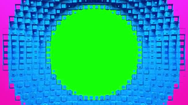 Circular voxel hole intro — Stock Video