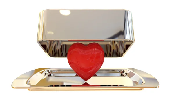 Heart on a tray — Stock Photo, Image