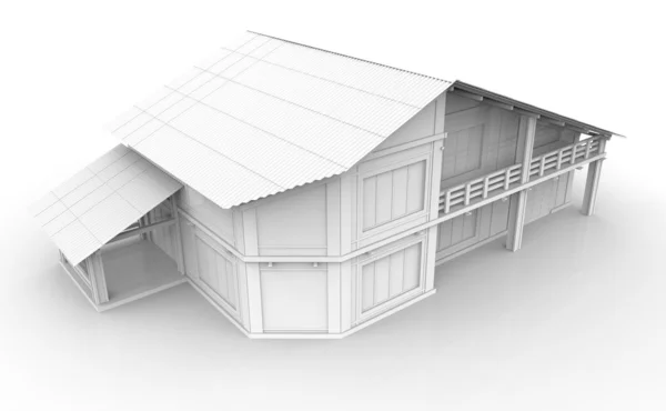 3D-Darstellung des Hauses — Stockfoto