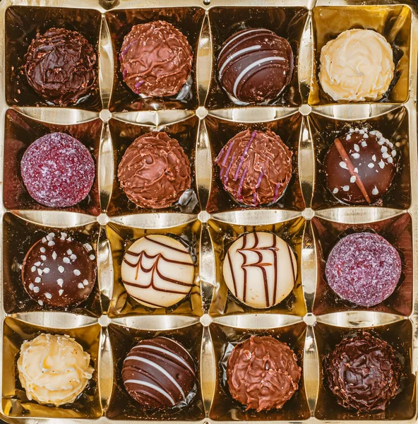 Caramelos Chocolate Caja Vista Superior —  Fotos de Stock