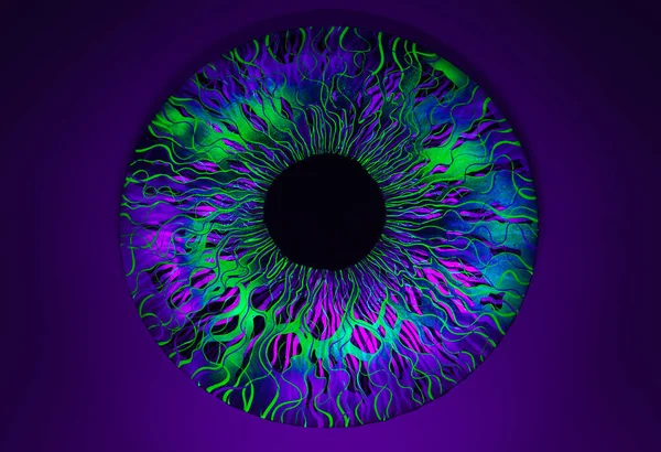 Eye Galaxy Fantasy Concept Mysterious Eye Ball Luminous Links — Stock Photo, Image