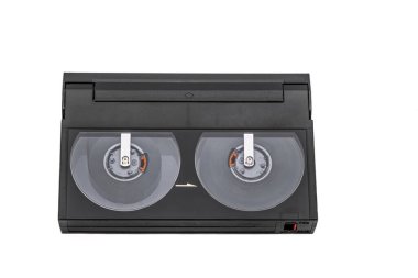 Beyaz arka plan üzerinde eski video kaset kaset